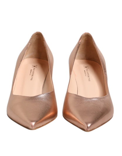 Prosperine Rosa Leder Pumps Stiletto Heels Slip On Schuhe