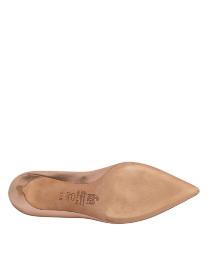 Prosperine Rosa Leder Pumps Stiletto Heels Slip On Schuhe