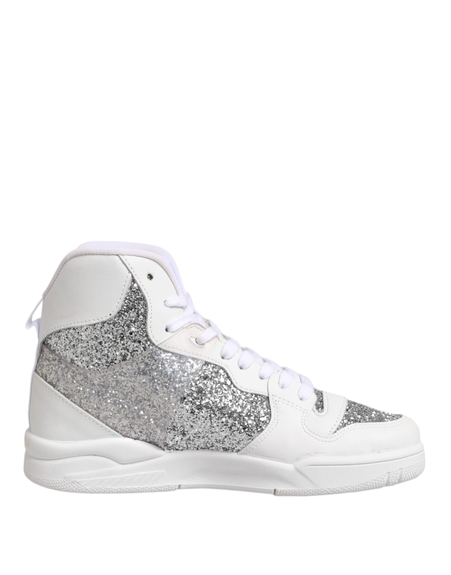 Chiara Ferragni Weiß Silber High Top Damen Sneakers Schuhe