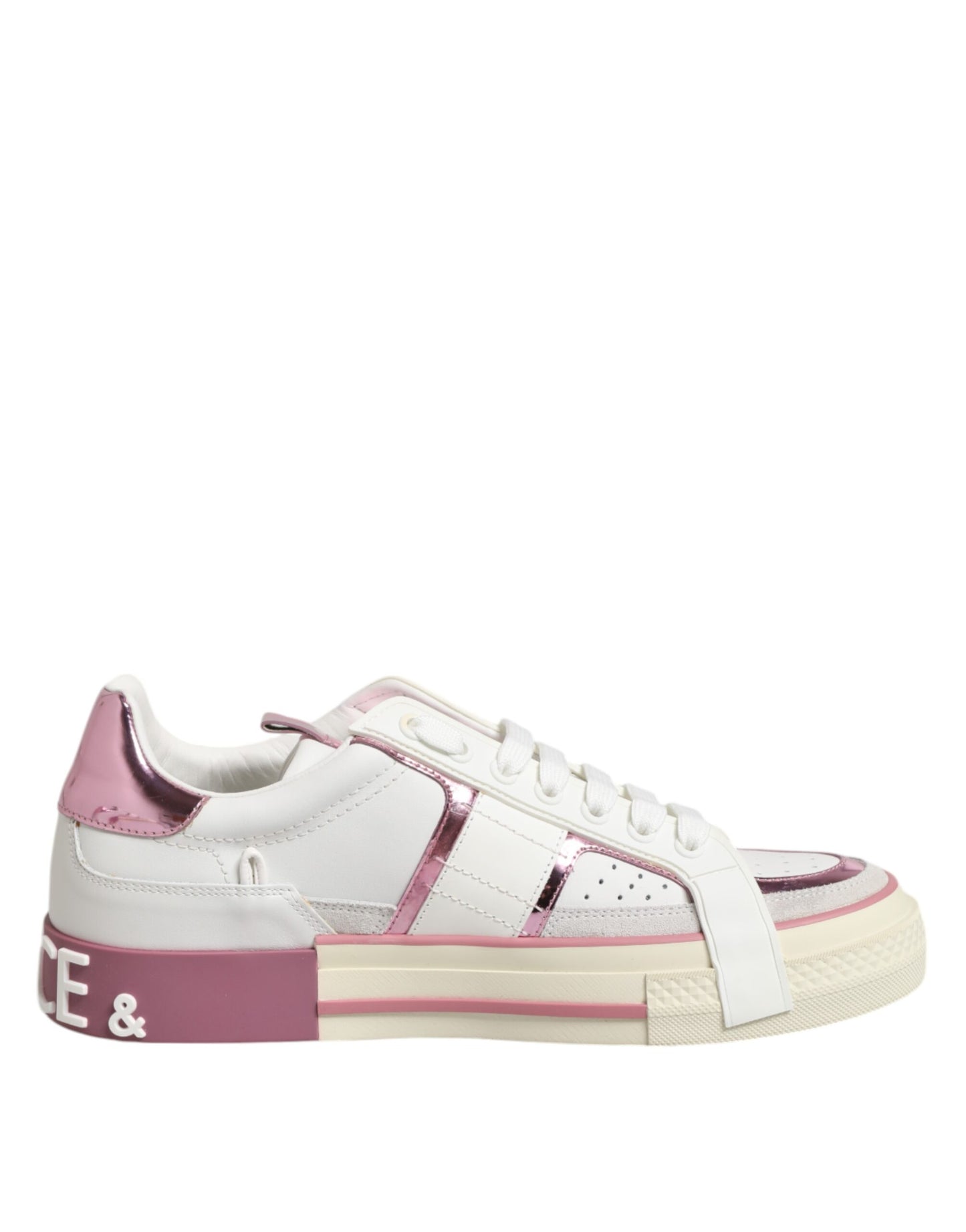 Dolce &amp; Gabbana Weiße Leder DG Logo Low Top Sneakers Schuhe