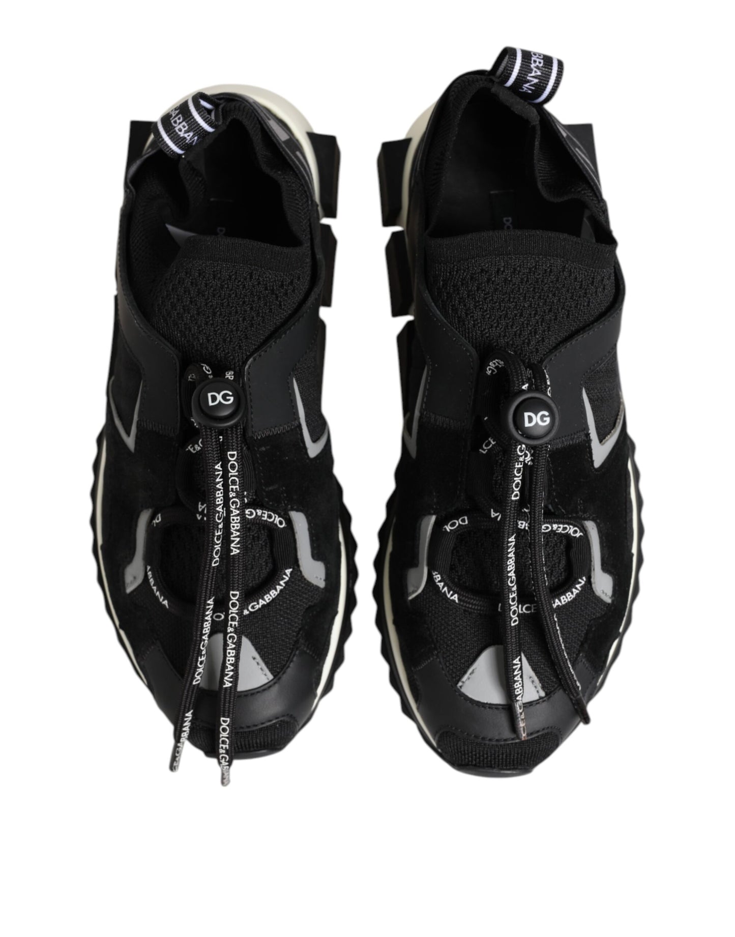 Dolce & Gabbana Black White Logo Sorrento Sneakers Shoes