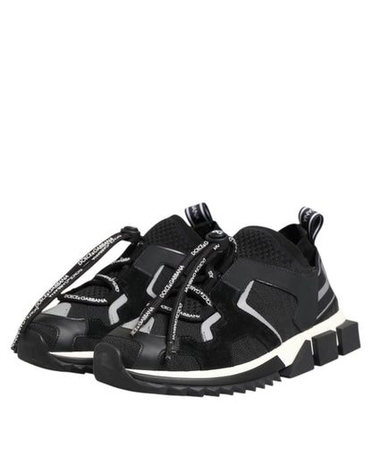 Dolce & Gabbana Black White Logo Sorrento Sneakers Shoes