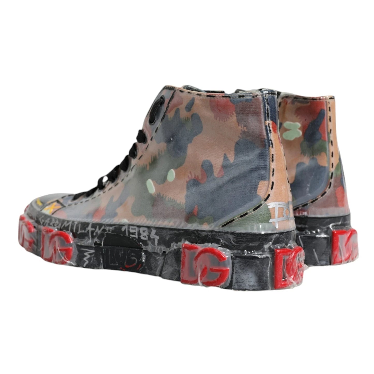 Dolce &amp; Gabbana Multicolor Camouflage High Top Sneakers Schuhe