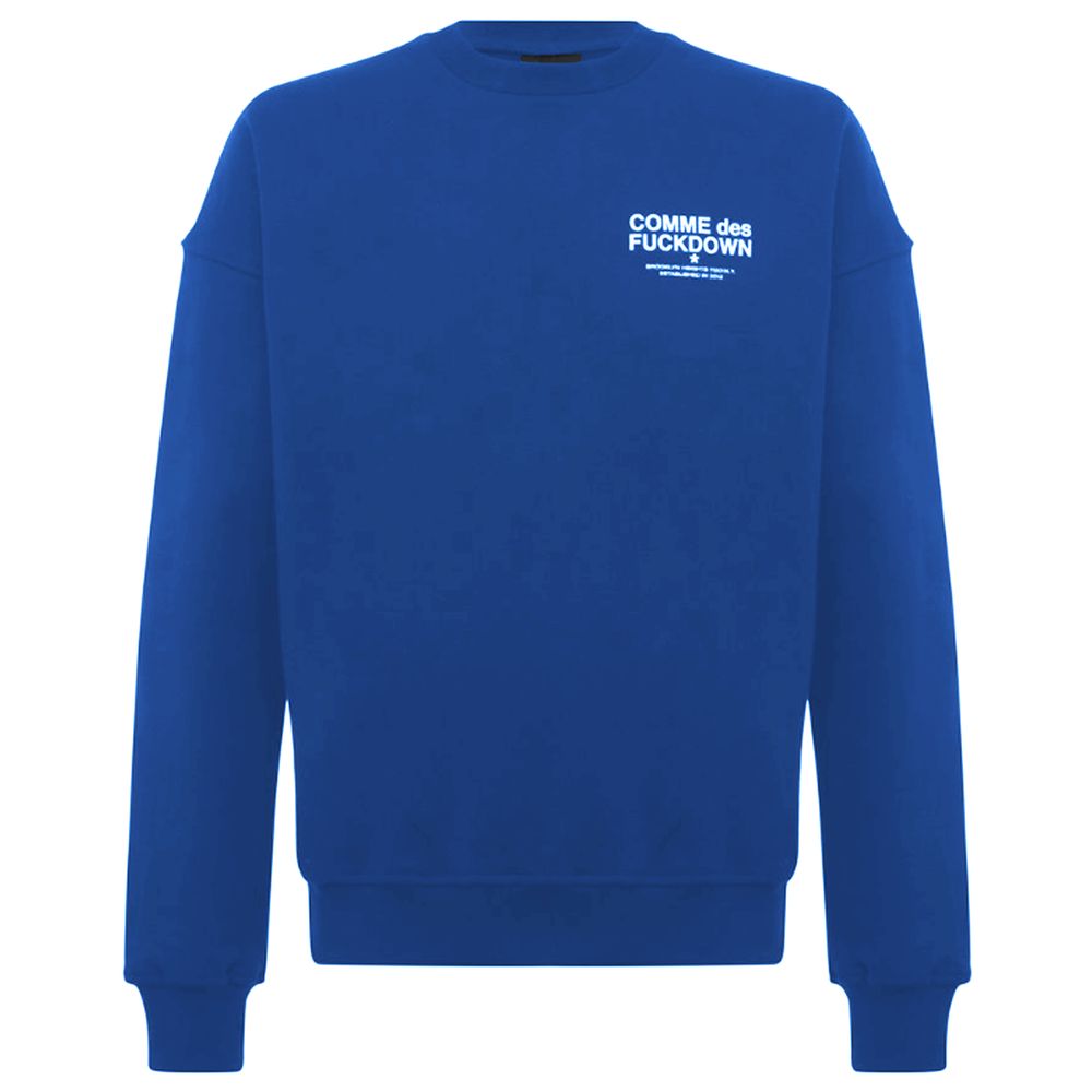 Comme Des Fuckdown Blauer Baumwollpullover für Herren