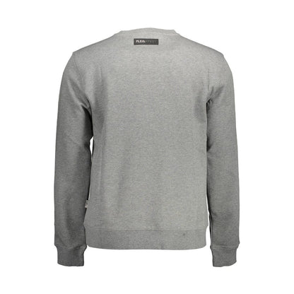 Plein Sport "Gray Cotton Men Sweater with Contrasting Details"