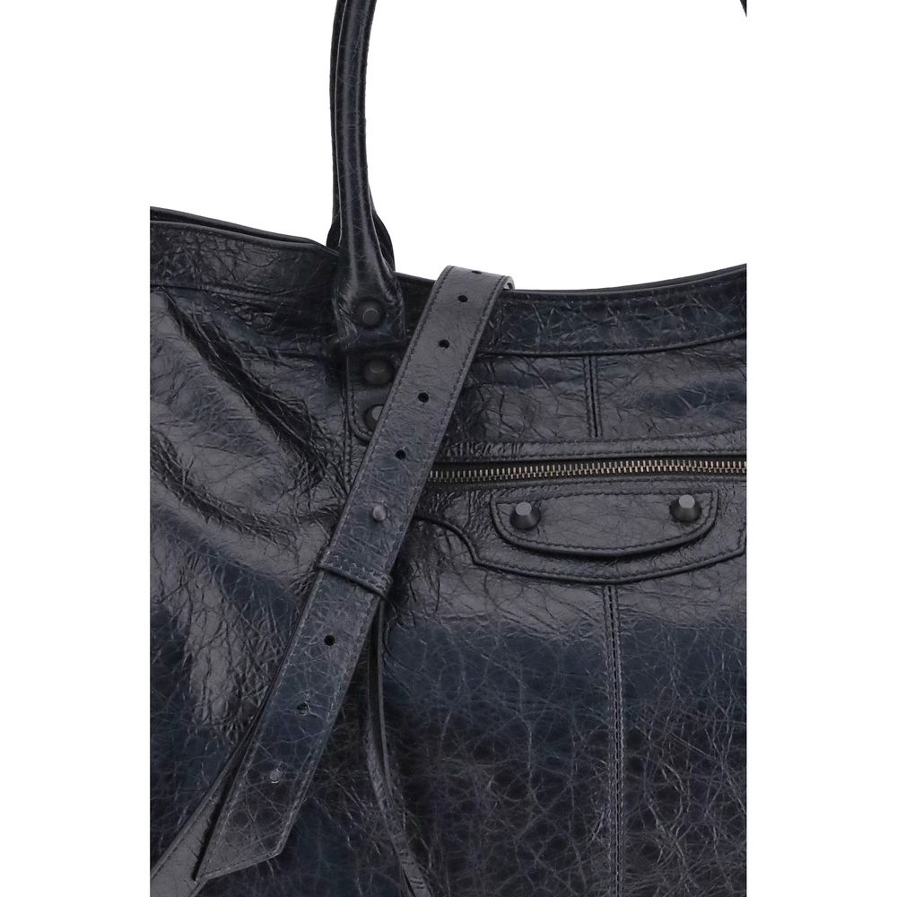 Balenciaga Schultertasche aus schwarzem Kalbsleder Bos Taurus