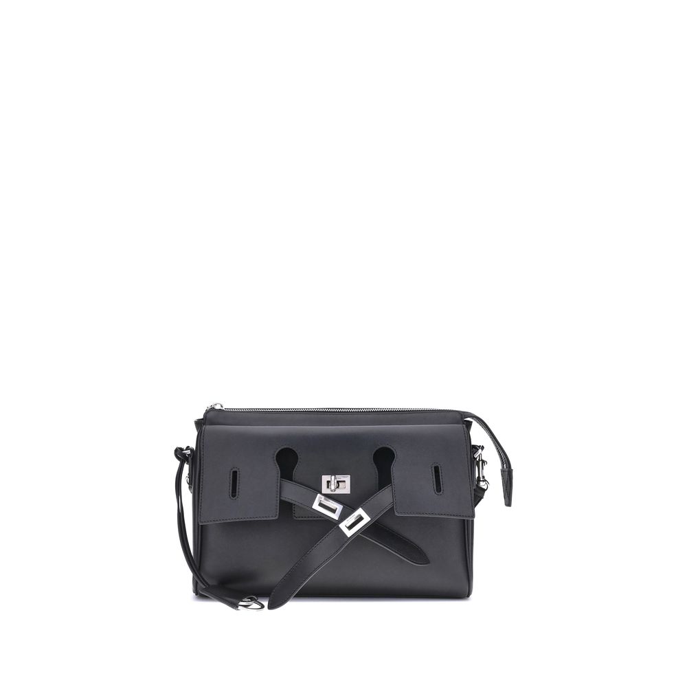 Balenciaga Schultertasche aus schwarzem Kalbsleder Bos Taurus