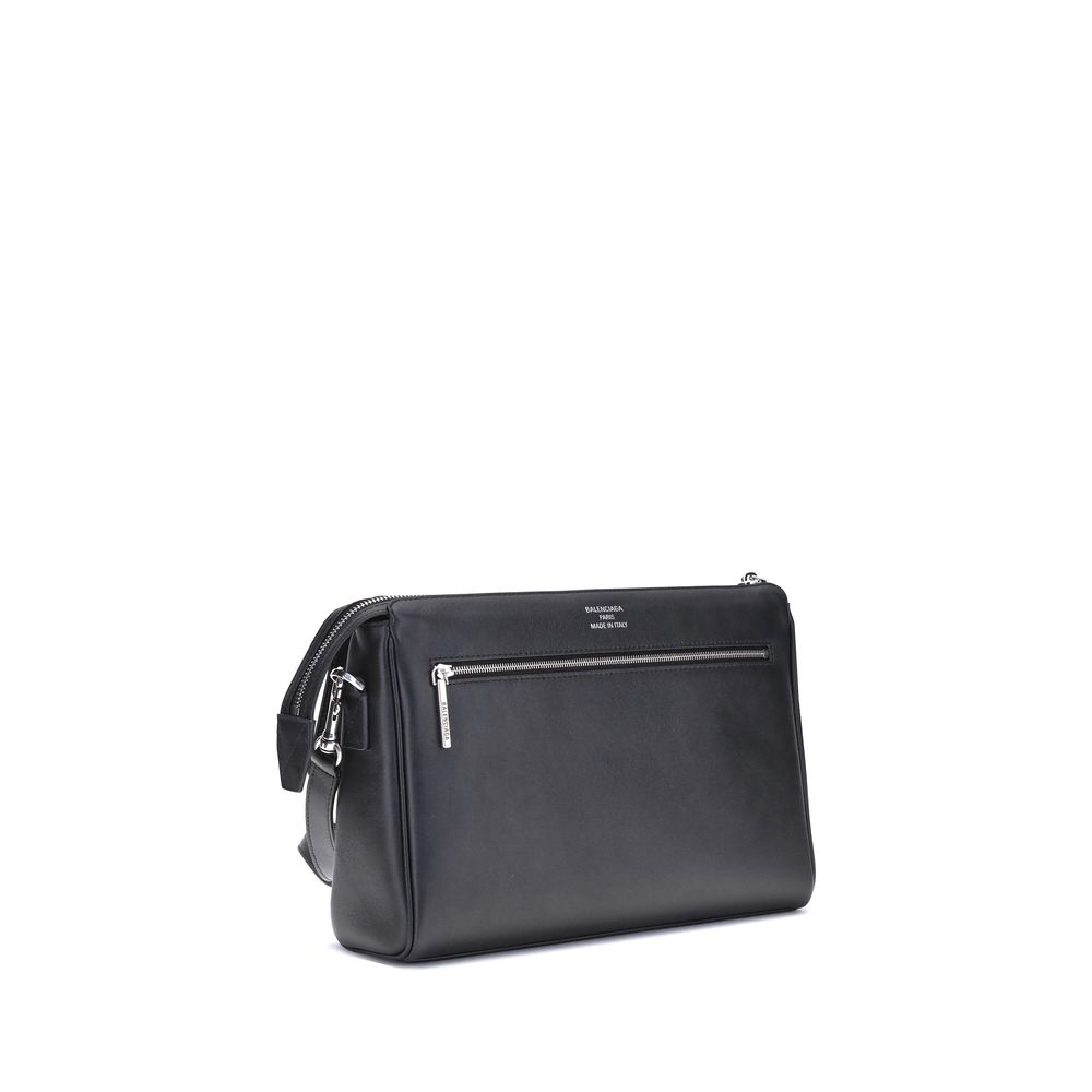 Balenciaga Schultertasche aus schwarzem Kalbsleder Bos Taurus