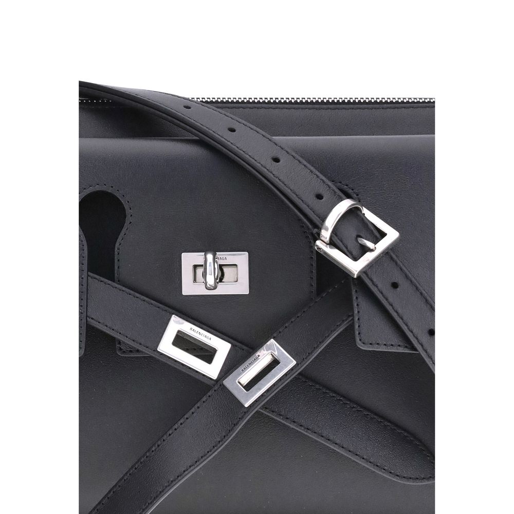 Balenciaga Schultertasche aus schwarzem Kalbsleder Bos Taurus