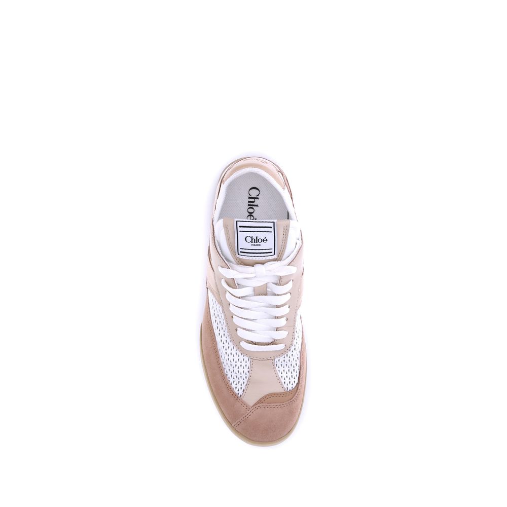 Chloé Beige Kalbsleder Bos Taurus Low-Top Sneaker