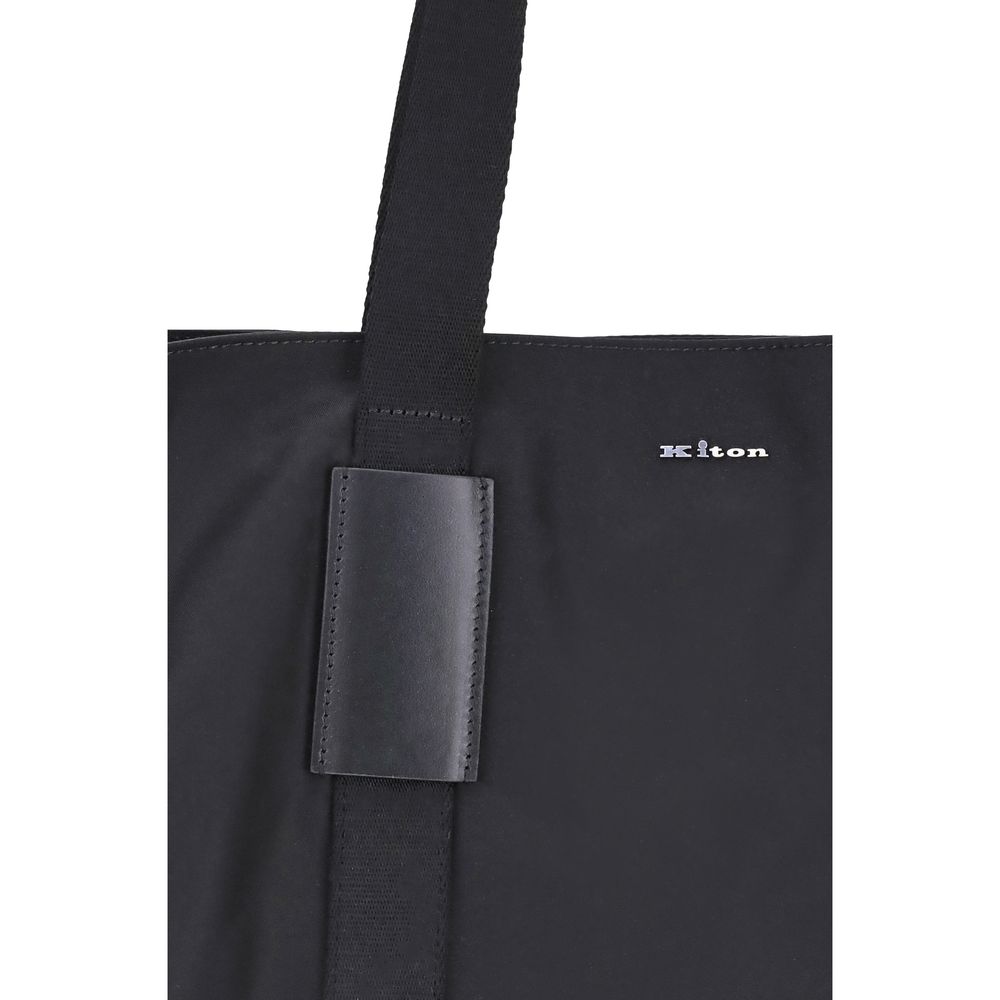 Kiton Handtasche aus schwarzem Nylon