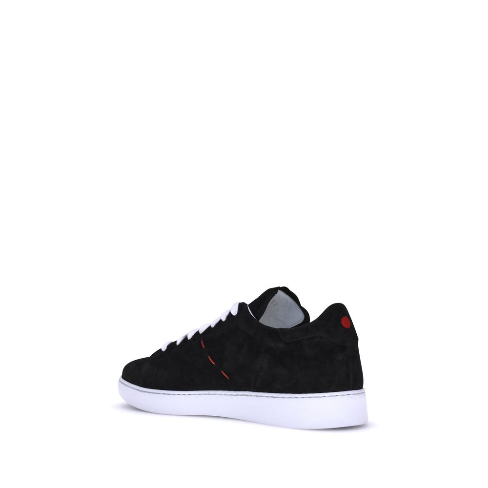 Kiton Schwarze Gummi-Sneaker mit niedrigem Schaft