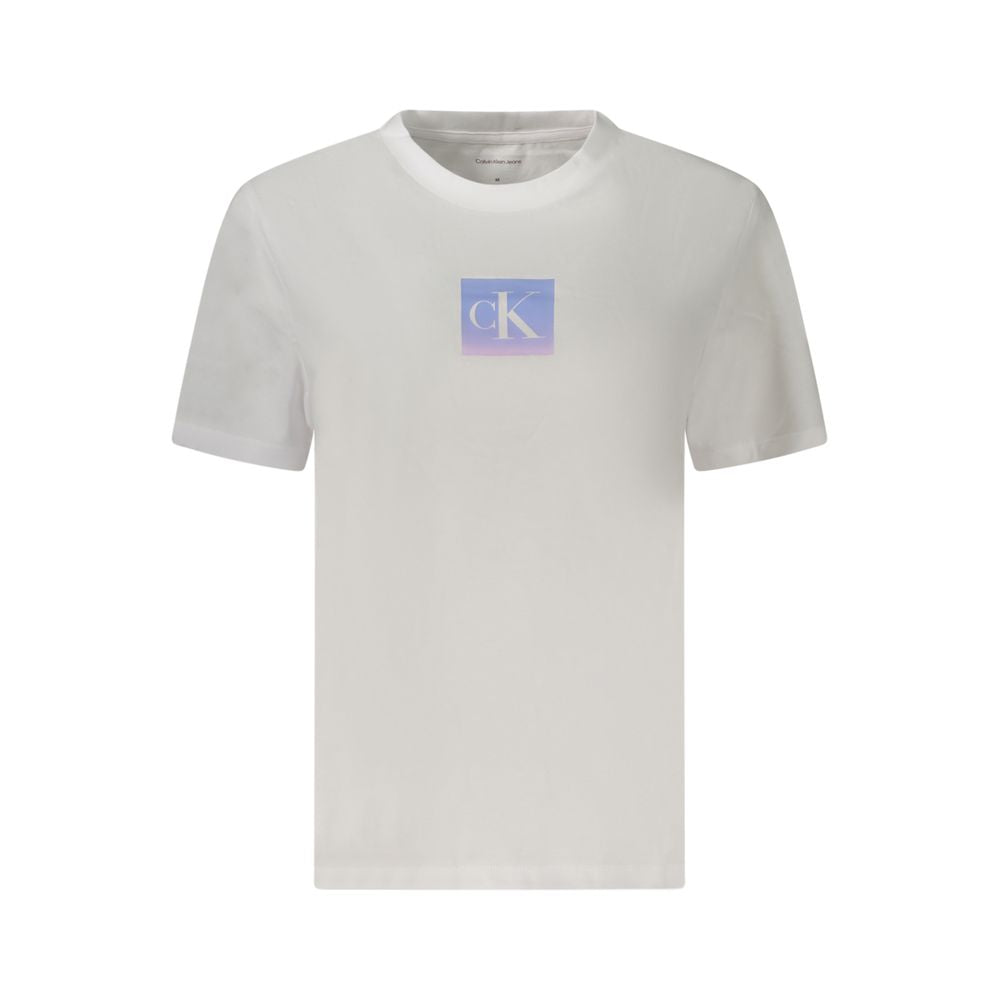Calvin Klein – Weißes Baumwoll-T-Shirt für Damen