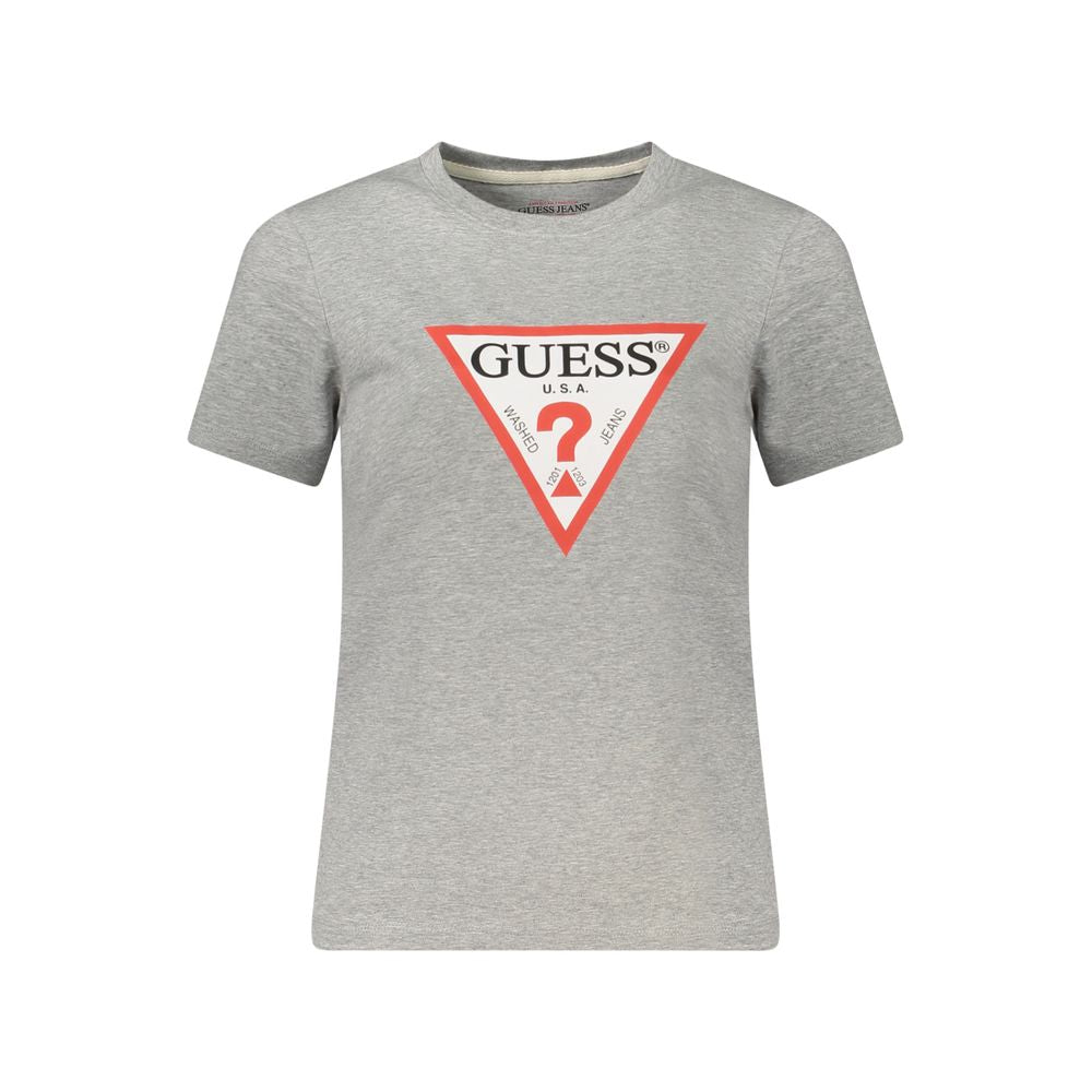 Guess Jeans Graues Baumwoll-T-Shirt für Damen