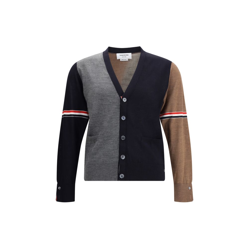 Thom Browne Strickjacke aus mehrfarbigem Fleece-Wollgemisch