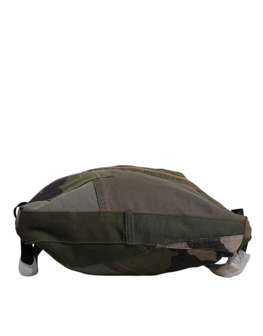 Dolce &amp; Gabbana Militärgrüner Patchwork-Rucksack