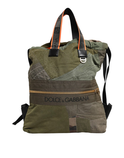 Dolce &amp; Gabbana Militärgrüner Patchwork-Rucksack