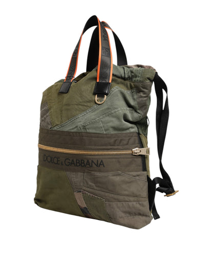 Dolce &amp; Gabbana Militärgrüner Patchwork-Rucksack