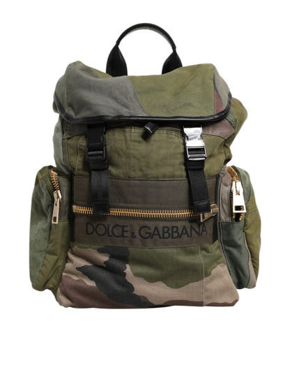 Dolce &amp; Gabbana Militärgrüner Patchwork-Rucksack