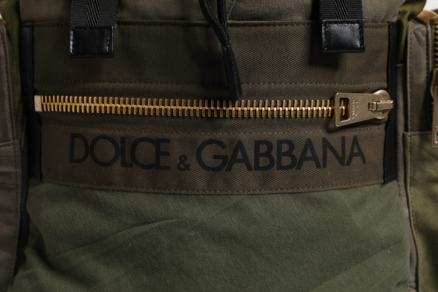 Dolce &amp; Gabbana Militärgrüner Patchwork-Rucksack