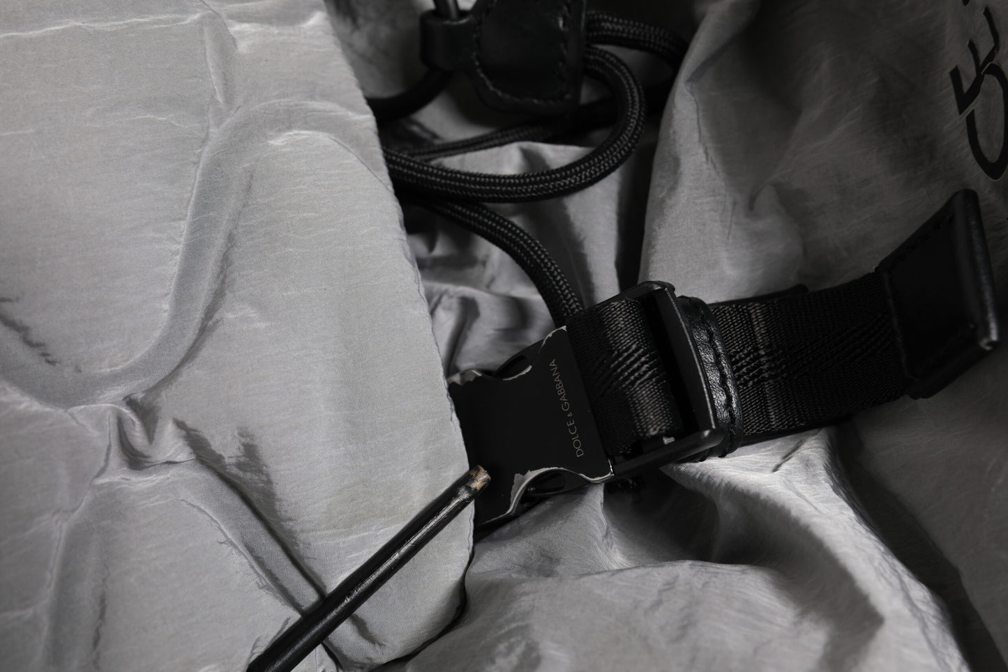 Dolce & Gabbana Gray Milano Print Drawstring Travel Backpack Bag