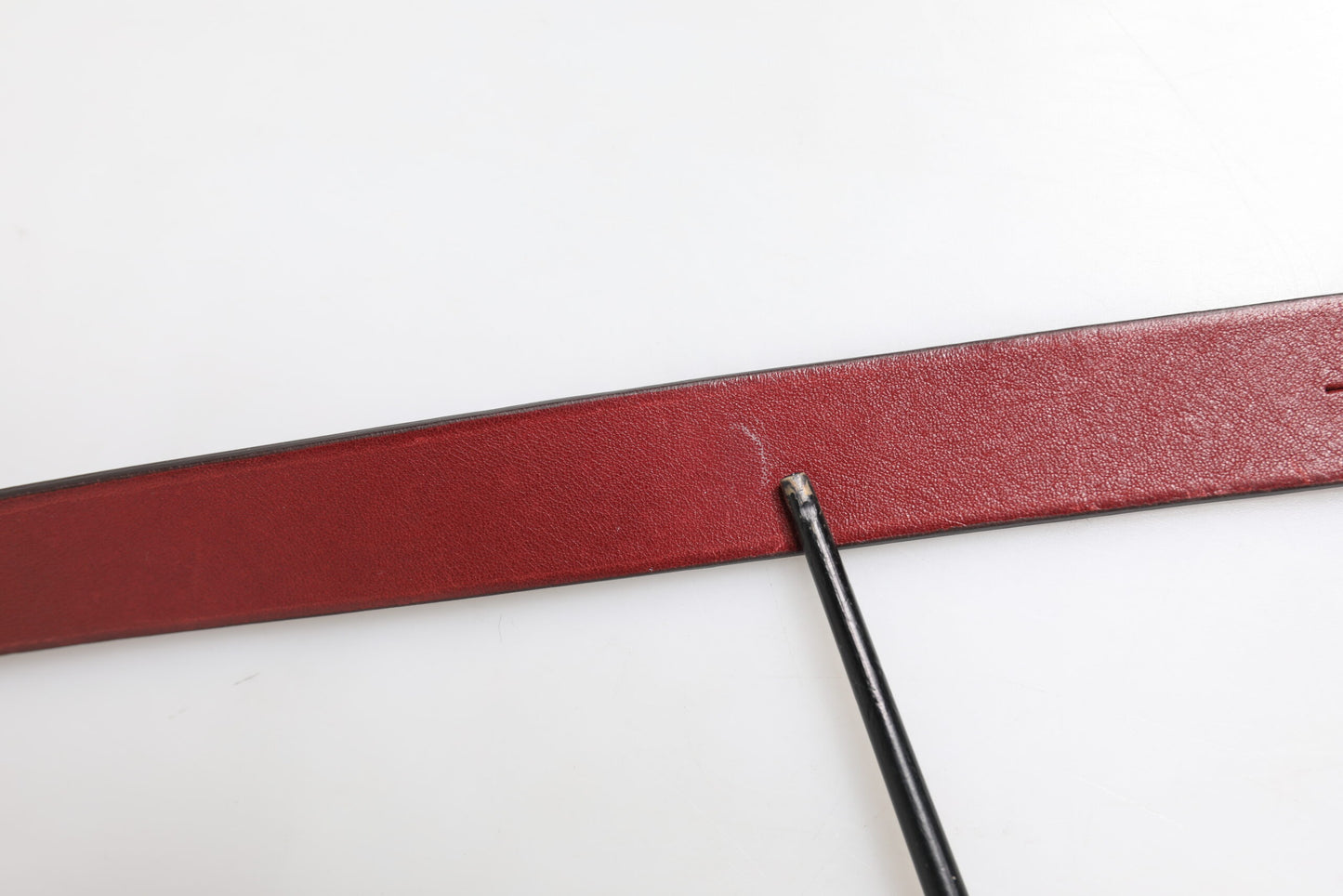 Dolce & Gabbana Maroon Classic Leather Metal Logo Buckle Belt