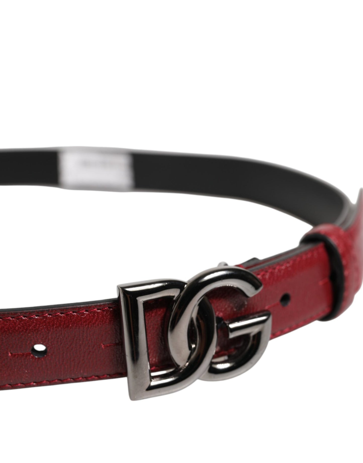 Dolce & Gabbana Red Classic Metal DG Logo Buckle Belt