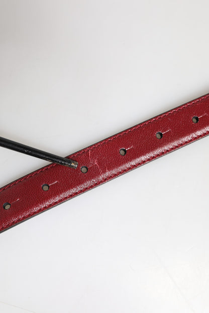 Dolce & Gabbana Red Classic Metal DG Logo Buckle Belt