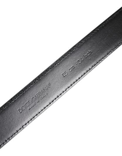 Dolce &amp; Gabbana – Klassischer schwarzer Ledergürtel mit Metallschnalle