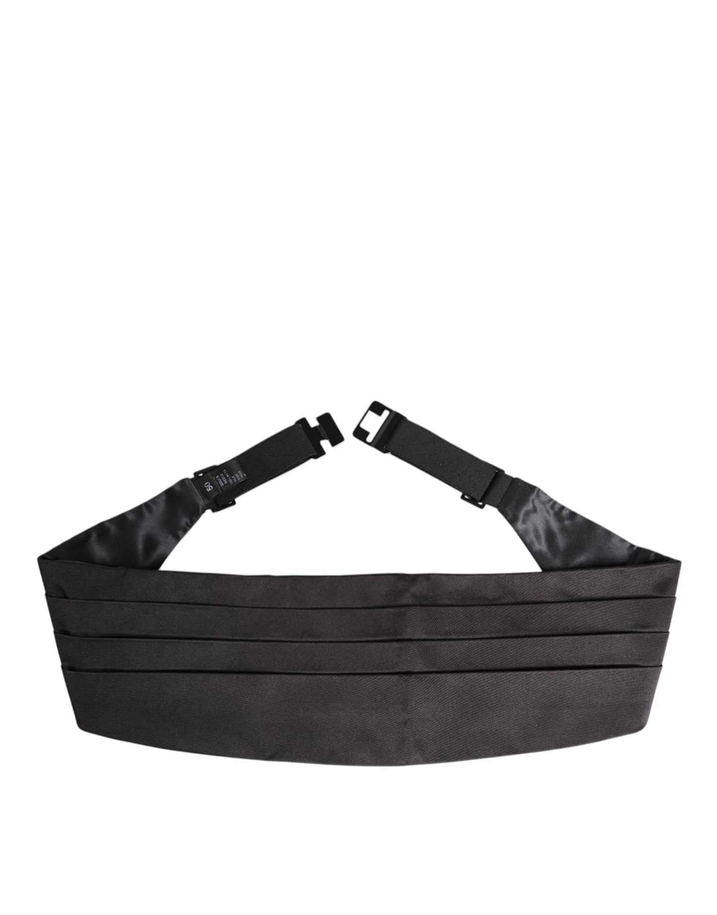 Dolce &amp; Gabbana Schwarzer Herrengürtel aus 100 % Seide, breiter Taillen-Kummerbund