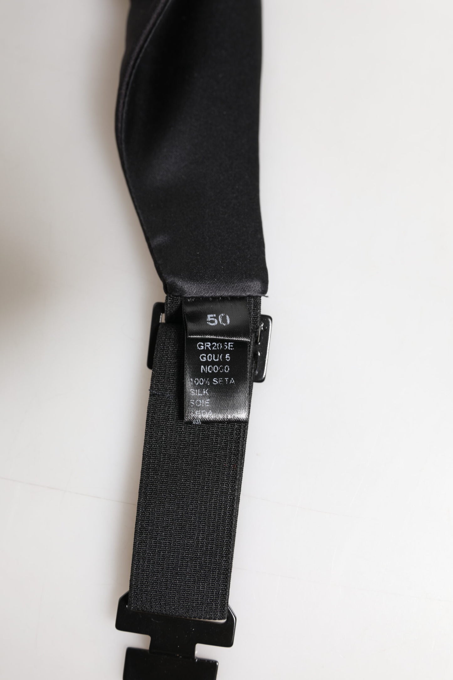 Dolce &amp; Gabbana Schwarzer Herrengürtel aus 100 % Seide, breiter Taillen-Kummerbund