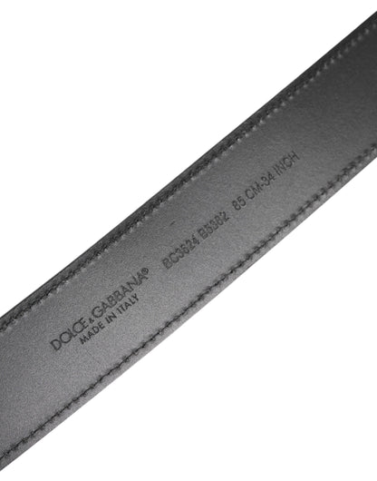 Dolce &amp; Gabbana – Klassischer Gürtel aus schwarzem Leder mit Metall-Logoschnalle