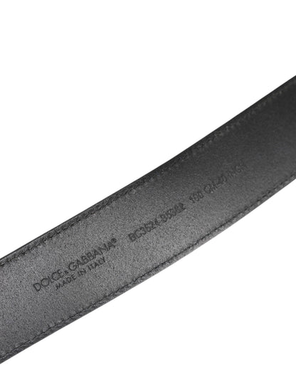 Dolce &amp; Gabbana – Klassischer Gürtel aus schwarzem Leder mit Metall-Logoschnalle