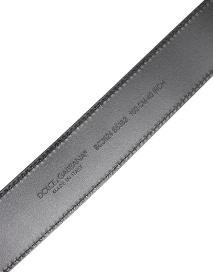 Dolce &amp; Gabbana – Schwarzer Ledergürtel mit Metall-Logoschnalle