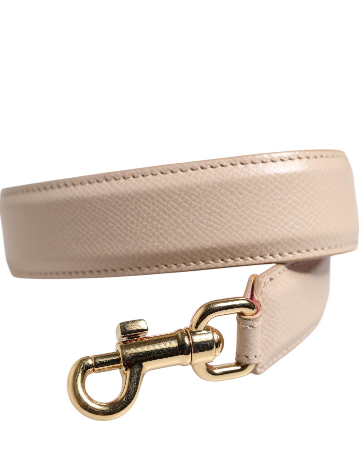 Dolce &amp; Gabbana Beige Pink Leder Handtasche Zubehör Schultergurt