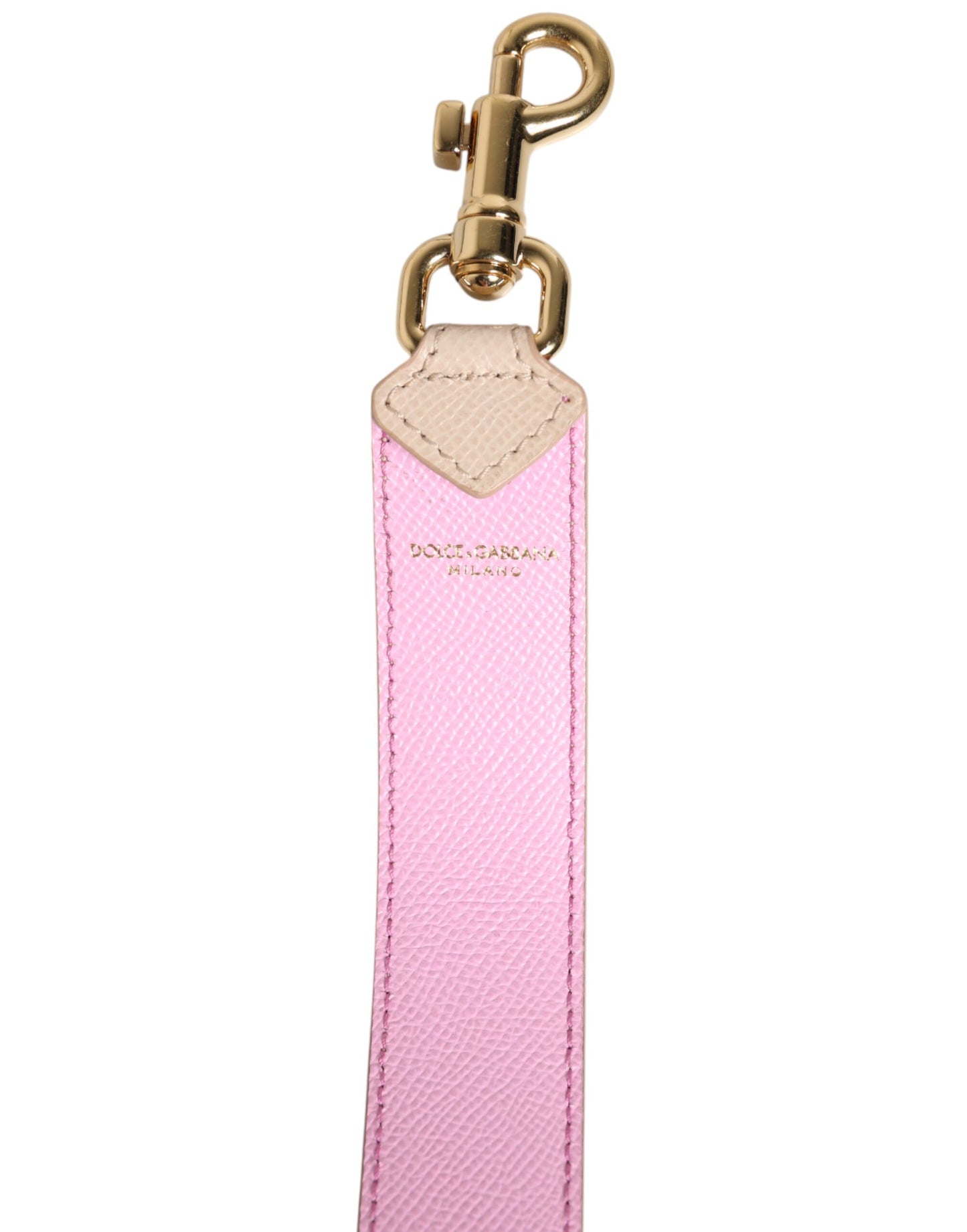 Dolce &amp; Gabbana Beige Pink Leder Handtasche Zubehör Schultergurt