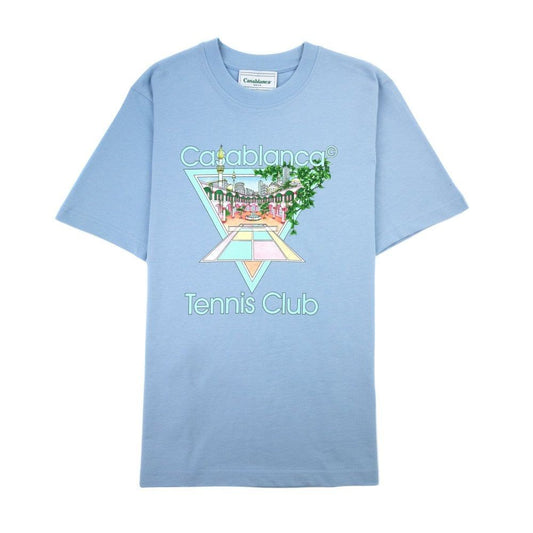 Casablanca Blaues Baumwoll-T-Shirt