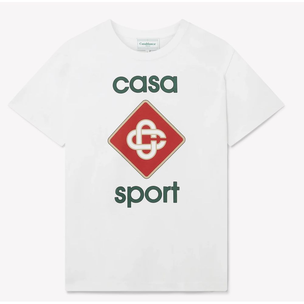 Casablanca Weißes Baumwoll-T-Shirt