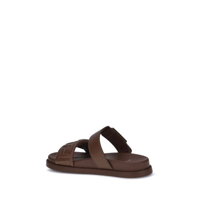 Fendi Braune Kalbsleder-Sandalen Modell Bos Taurus
