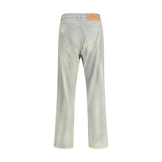 Prada Light Blue Cotton Casual Pants