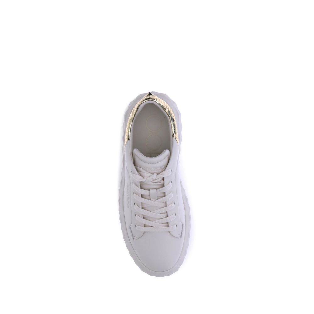 Jimmy Choo Weiße Kalbsleder Bos Taurus Chunky Sneakers