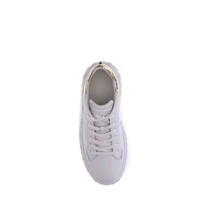 Jimmy Choo Weiße Kalbsleder Bos Taurus Chunky Sneakers