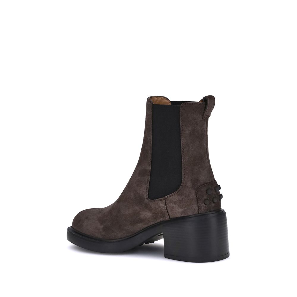 Tod's braune Kalbsleder-Stiefeletten Bos Taurus