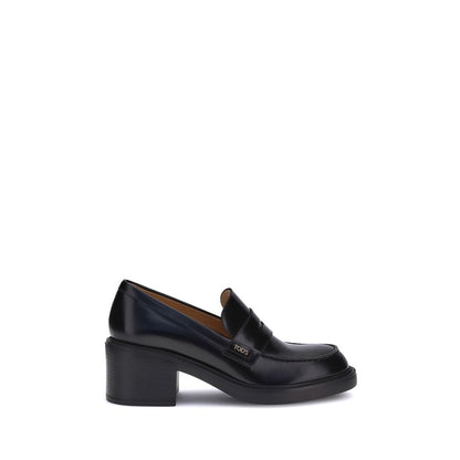 Tod's Schwarze Kalbsleder-Plateau-Loafer Bos Taurus