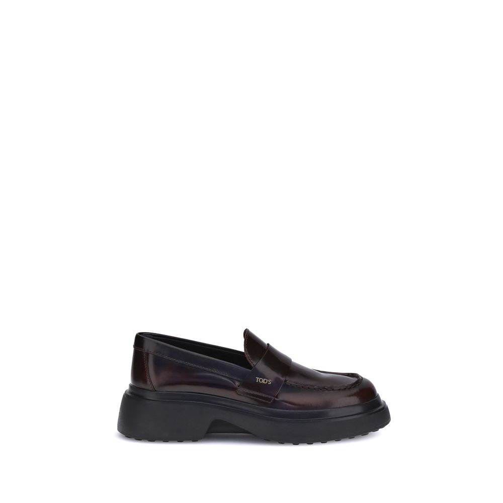 Braune Gummi-Plateau-Loafer von Tod's