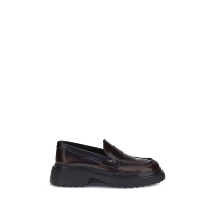 Braune Gummi-Plateau-Loafer von Tod's
