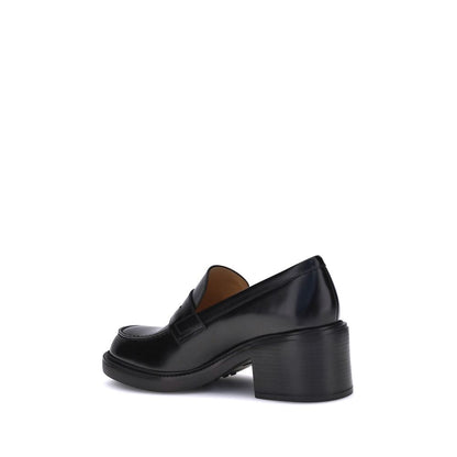 Tod's Schwarze Kalbsleder-Plateau-Loafer Bos Taurus