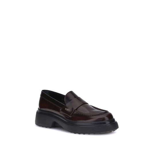 Braune Gummi-Plateau-Loafer von Tod's