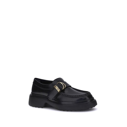 Schwarze Tod's Loafer mit Gummisohle und Plateau