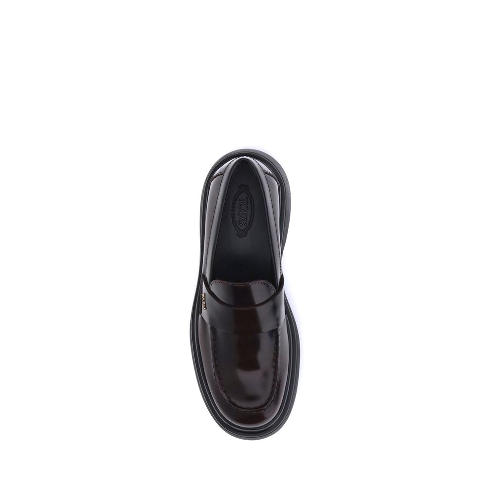 Braune Gummi-Plateau-Loafer von Tod's